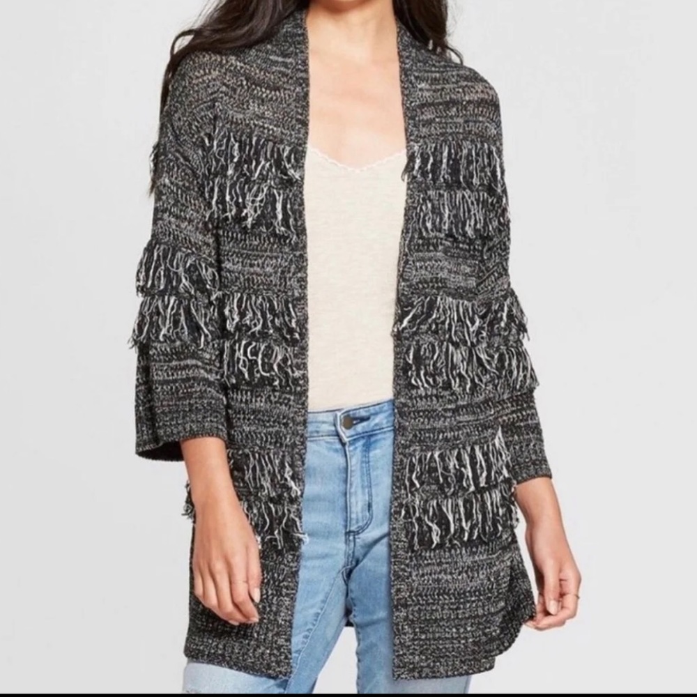 Knox Rose open front fringe cardigan